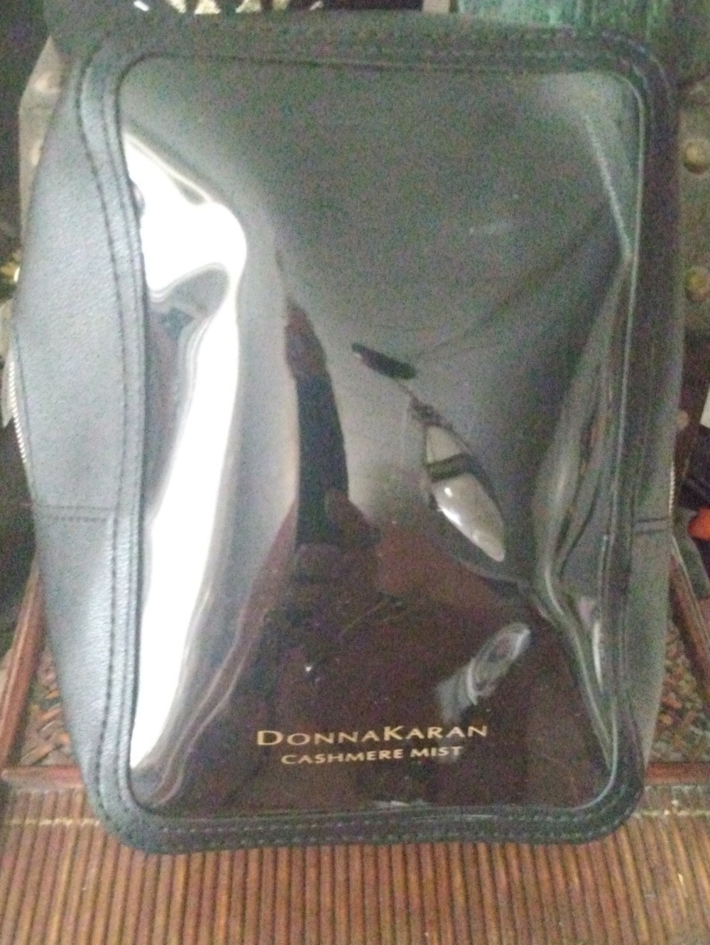 Donna Karan Cashmere Mist Black Glossy Men’s Toiletry Bag Only